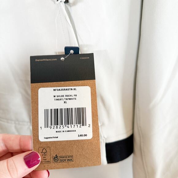 The North Face NEW Shelbe Raschel Reversible Pullover Jacket in Grey White XL - Picture 10 of 12